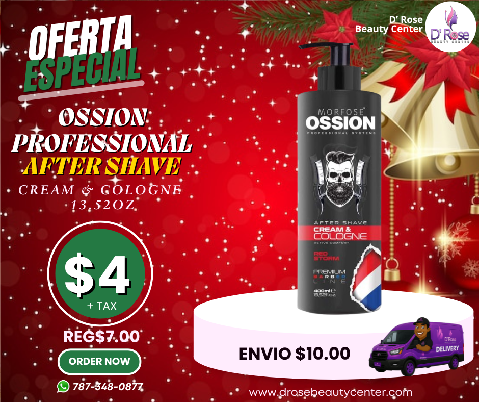 🥇 Ossion After Shave Cream Cologne Red Storm (13.52oz) | Calma, Regenera y Aroma Vigorizante ¡Solo $4!