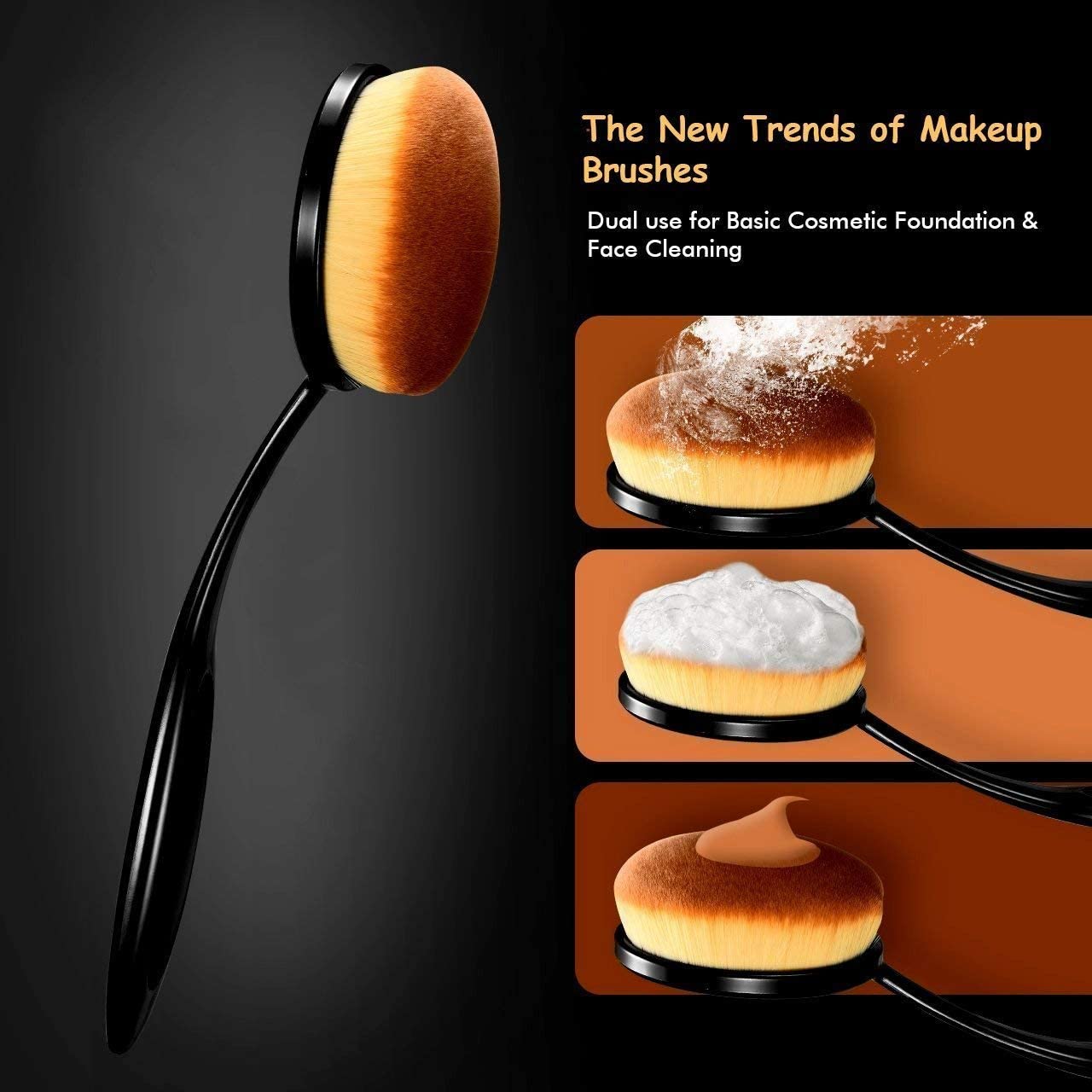 Diane Oval Makeup Brush D0035 – Brocha Ovalada para Maquillaje, Base, Difuminado y Contorno