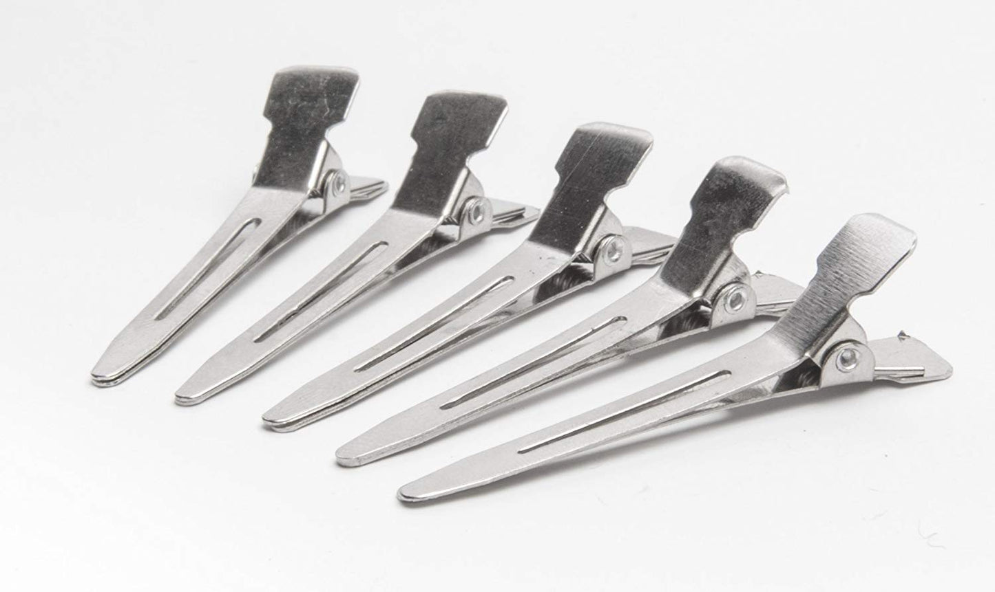 Diane 80-Pack 1¾” Single Prong Clips D15 – Clips Metálicos Profesionales para Rulos, Pin Curls y Secciones de Cabello