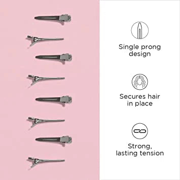 Diane 80-Pack 1¾” Single Prong Clips D15 – Clips Metálicos Profesionales para Rulos, Pin Curls y Secciones de Cabello