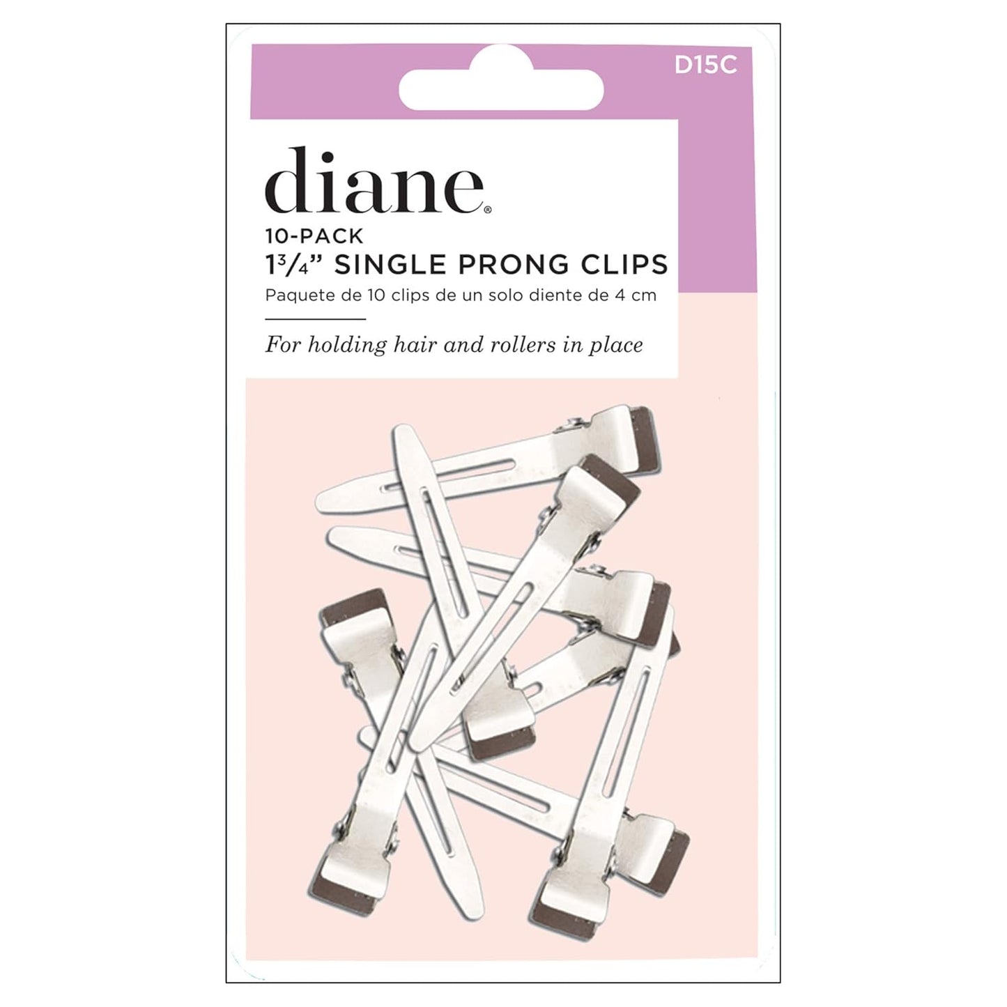 DIANE 10-Pack Single Prong Clips 1 3/4” D15C – Clips Metálicos para Rulos y Secciones