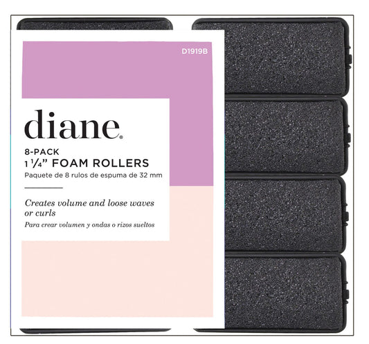 DIANE 8-Pack Foam Rollers 1 1/4” Black D1919B – Rulos de Espuma