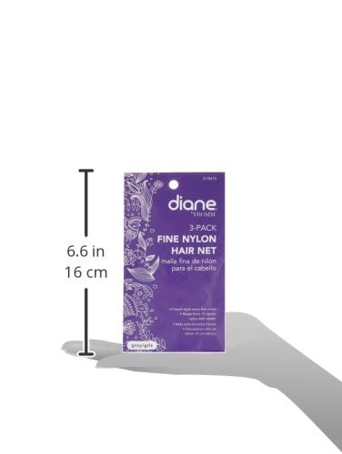 DIANE Invisible Mesh Hair Net Grey 3-Pack D19615 – Redecillas Invisibles para Cabello