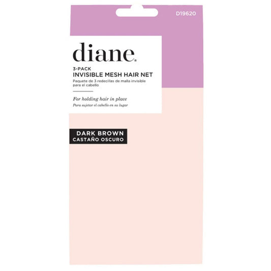 DIANE Invisible Mesh Hair Net Dark Brown 3-Pack D19620 – Redecillas Invisibles para Cabello