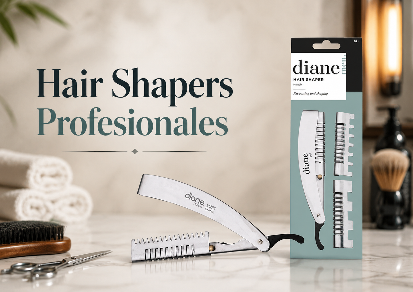 Diane Men Hair Shaper D21 Navajín Profesional para Corte y Definición