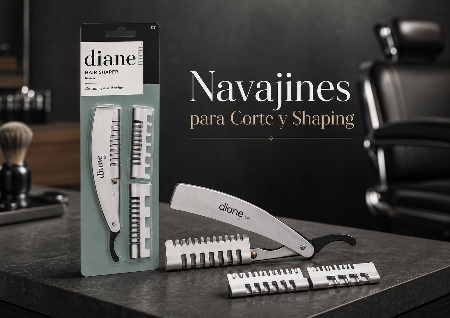Diane Men Hair Shaper D21 Navajín Profesional para Corte y Definición