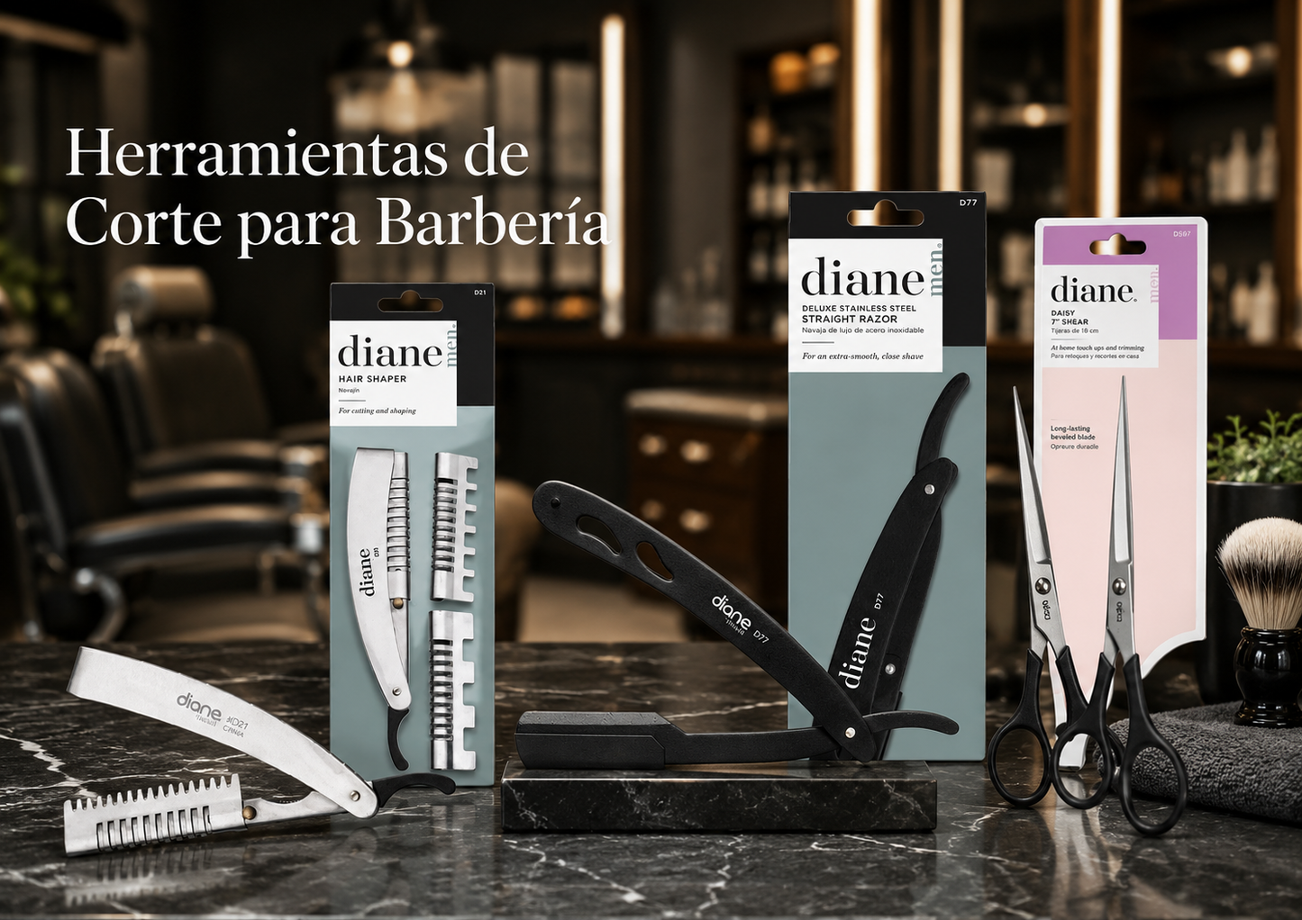 Diane Men Hair Shaper D21 Navajín Profesional para Corte y Definición