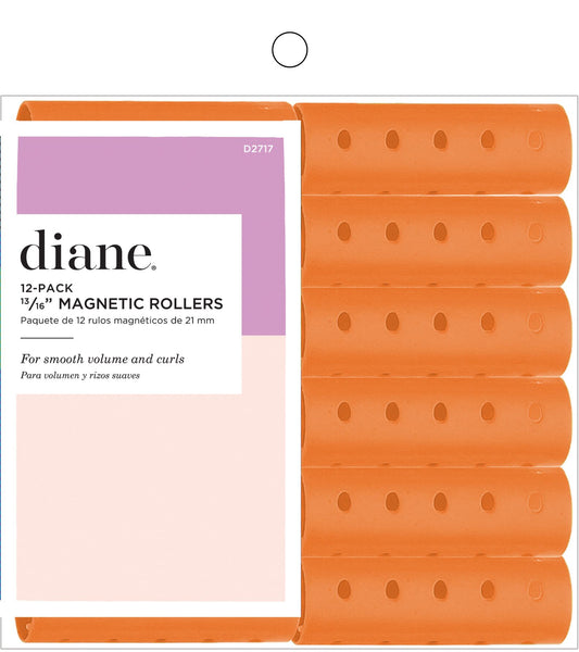 DIANE 12-Pack Magnetic Rollers 13/16” Orange D2717 – Rulos Magnéticos para Volumen y Rizos