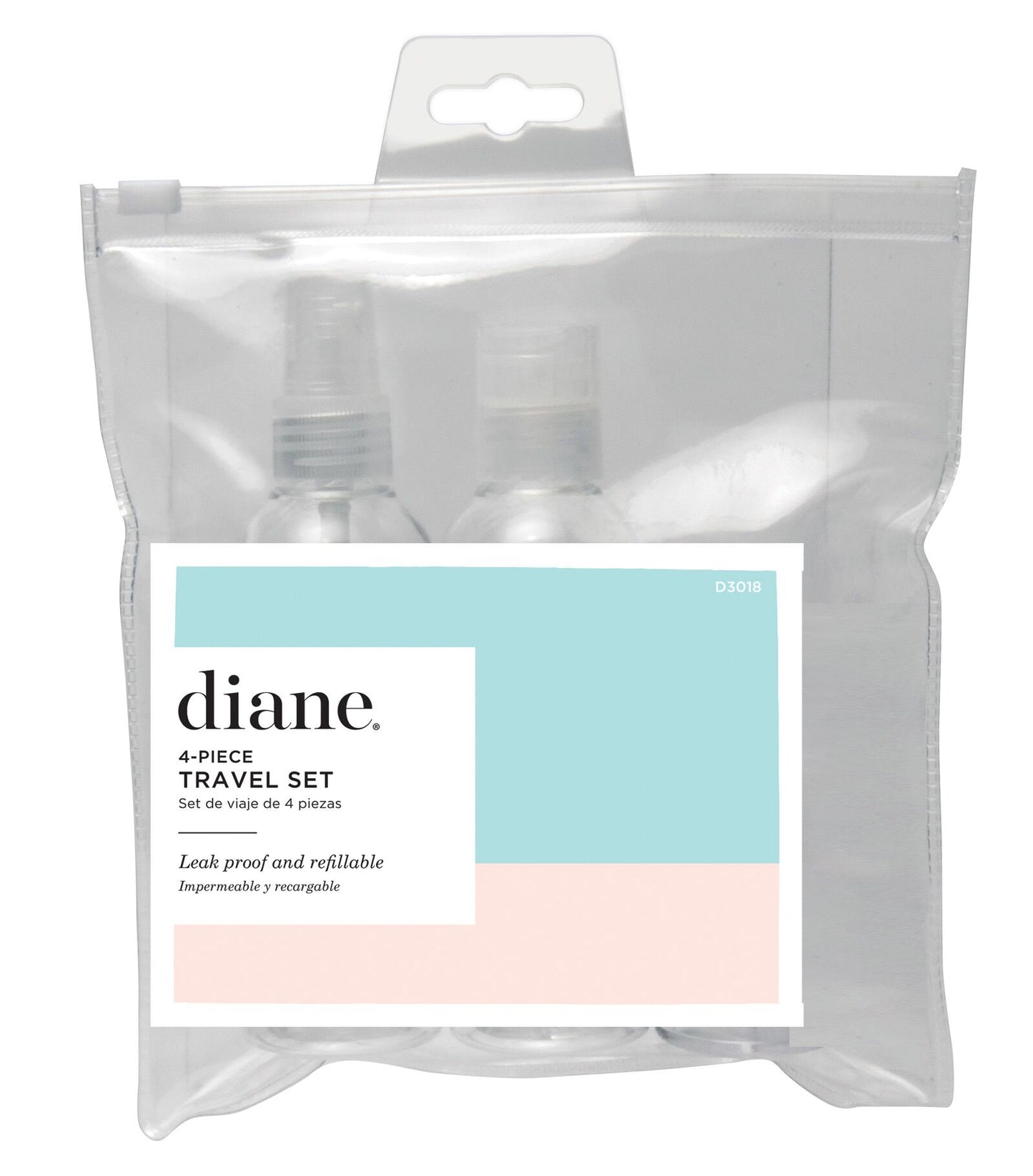 Diane Travel Set 4PZ D3018 – Set de Viaje Reutilizable TSA Approved