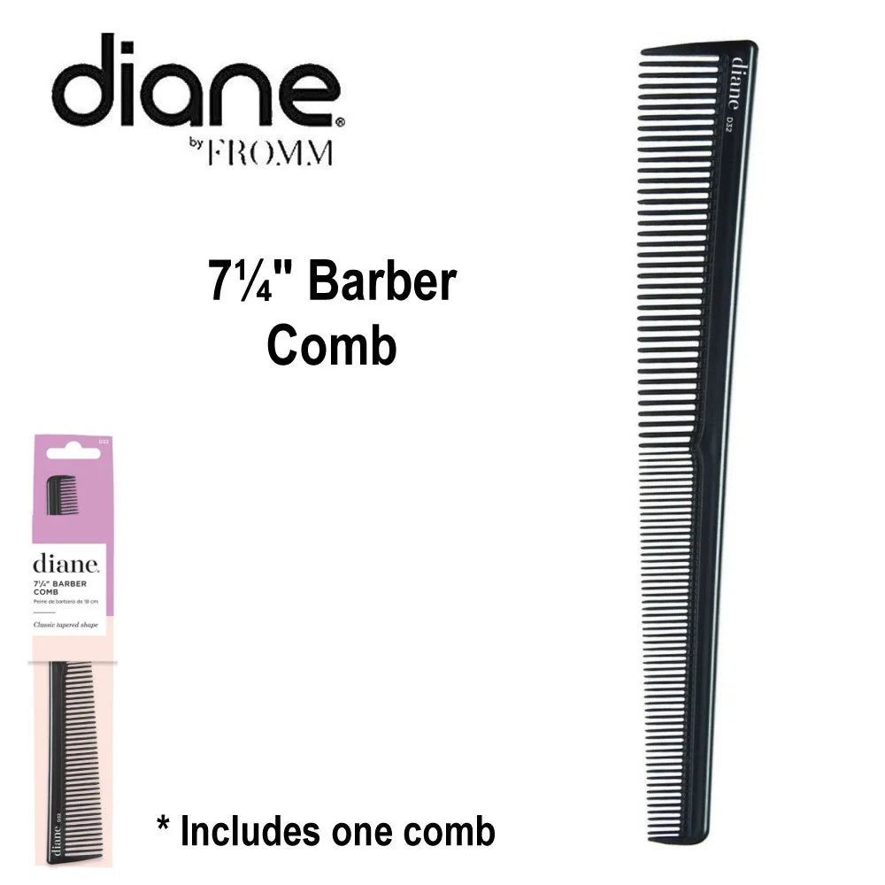 Diane Barber Comb 7¼” D32 Peine Profesional de Barbero
