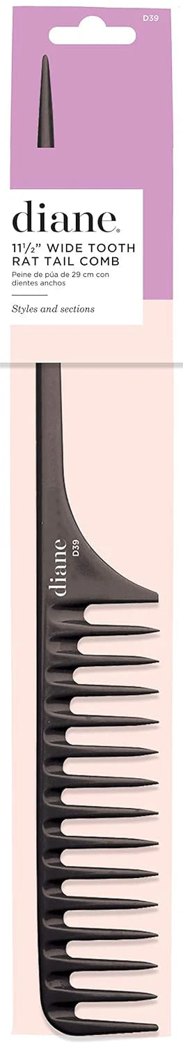 Diane Wide Tooth Rat Tail Comb 11 ½” D39