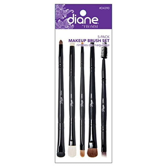Diane Makeup Brush Set 5-Pack D4390 – Set de 5 Brochas de Maquillaje para Ojos, Rostro y Retoques