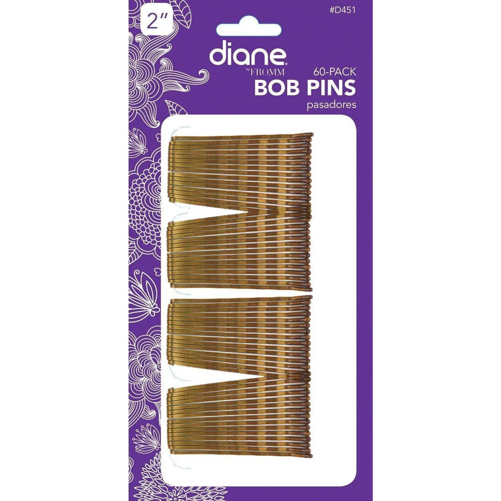 DIANE 2" Bob Pins 60-Pack Bronze D451 – Pasadores para Peinados, Recogidos y Fijación Profesional