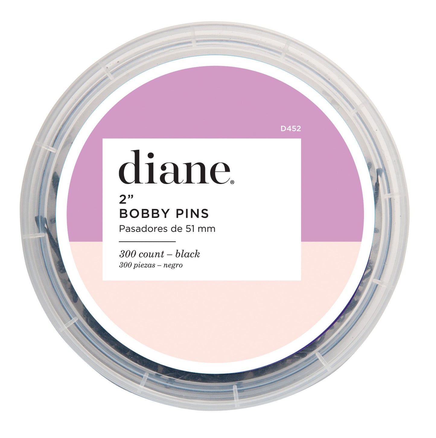 DIANE 2" Bobby Pins Black 300pz D452 – Pasadores Negros Profesionales para Peinados y Fijación