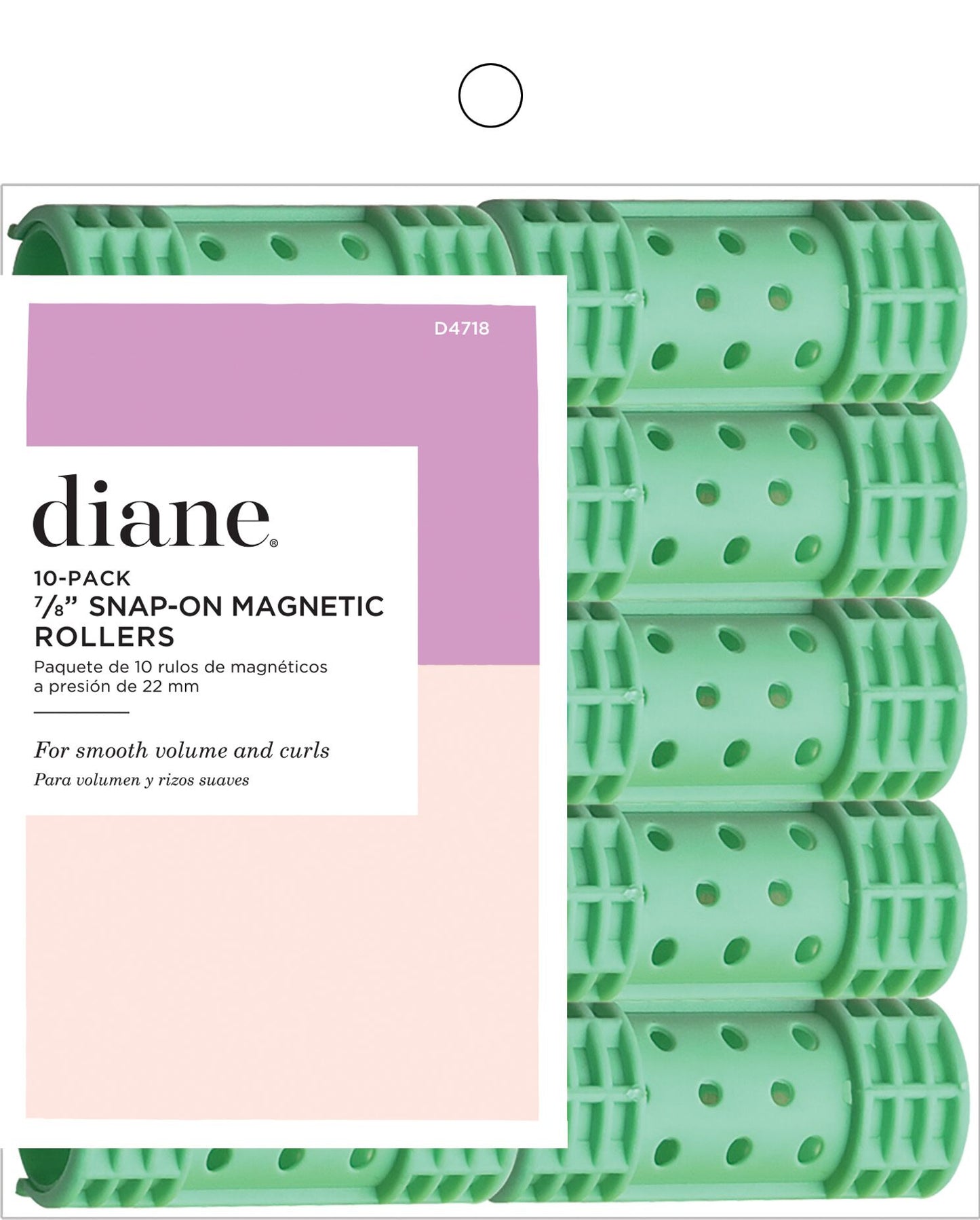 DIANE 10-Pack 7/8” Snap-On Magnetic Rollers D4718 – Rulos Magnéticos Verdes