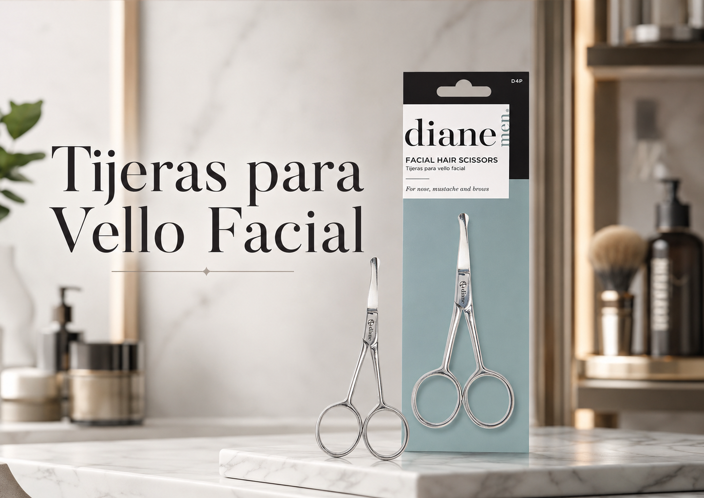 Diane Men Facial Hair Scissors D4P Tijeras para Vello Facial