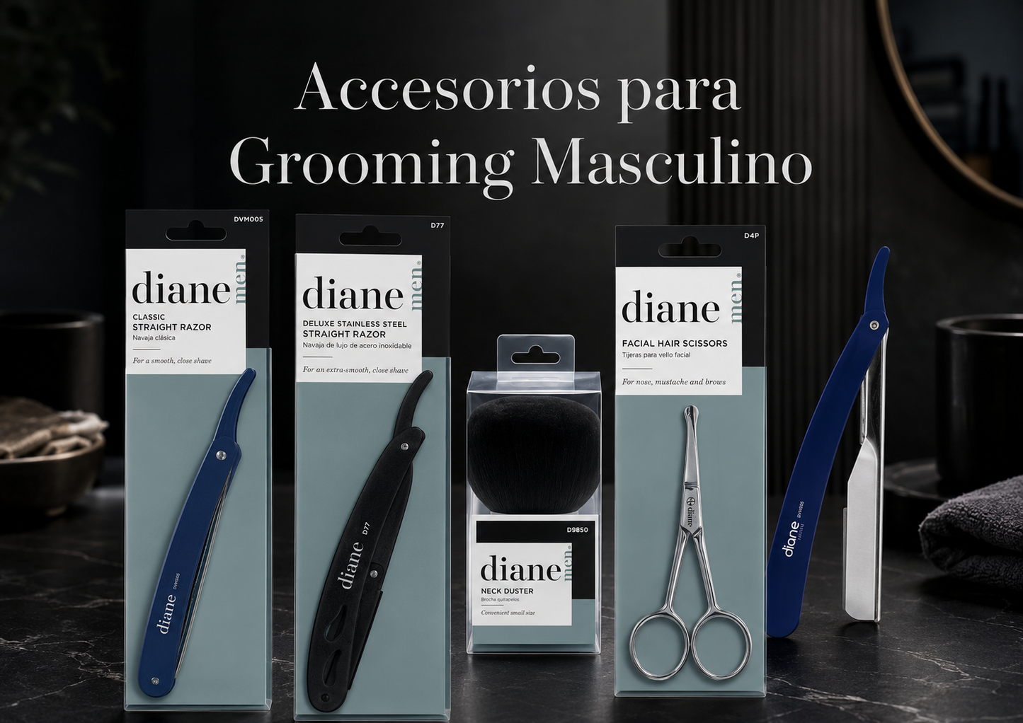 Diane Men Facial Hair Scissors D4P Tijeras para Vello Facial