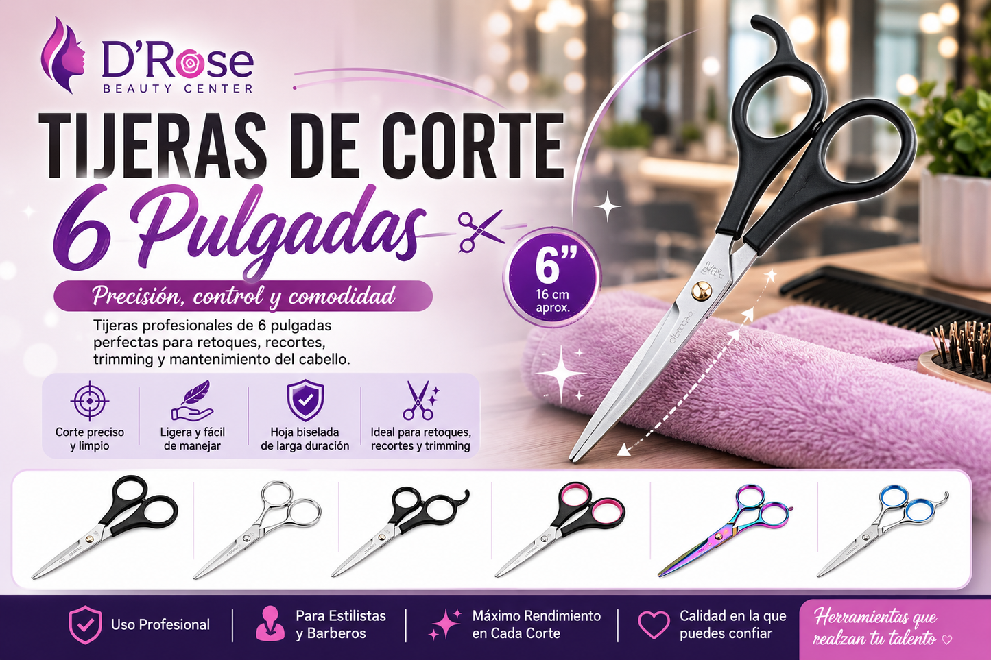 Diane Daisy Shear 6” D596 Tijera de Corte Profesional
