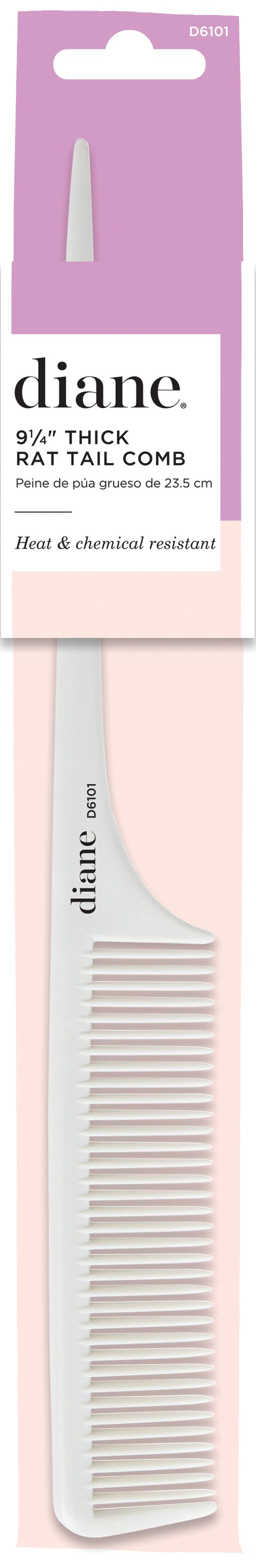 Diane Heat Resistant Thick Rat Tail Comb 9 ¼” D6101