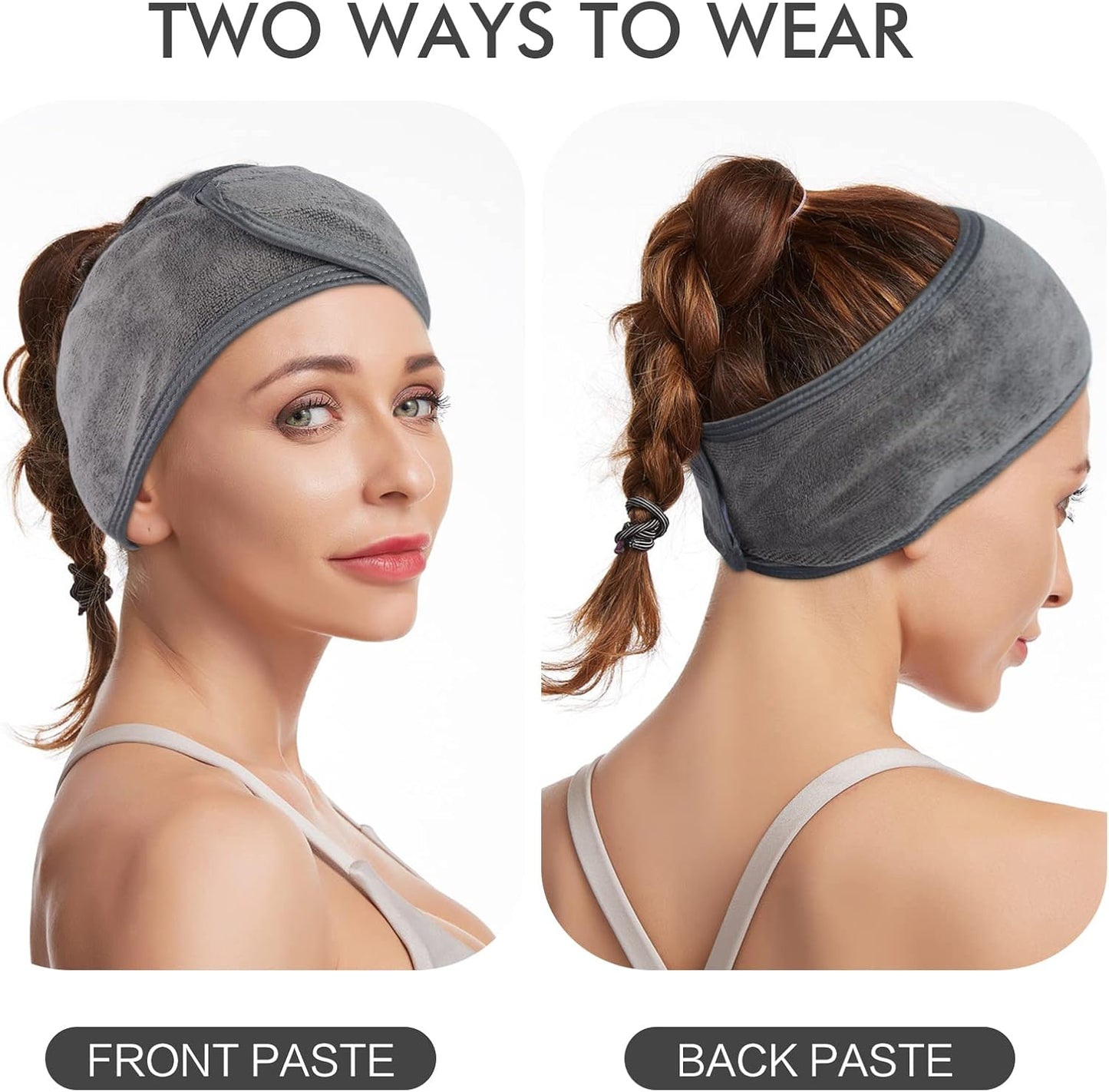 Diane Terry Cloth Headband D6234 – Banda Ajustable para el Cabello en Tela Terry | Ideal para Skincare, Spa, Maquillaje y Rutina de Baño