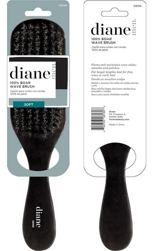 DIANE Men 100% Boar Wave Brush Soft D8169 – Cepillo para Waves con Cerdas de Jabalí