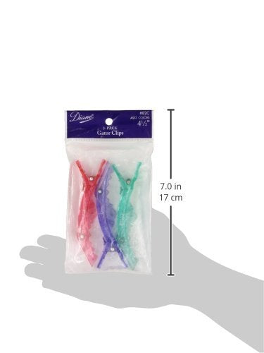 Diane Gator Clips 3-Pack 4½” D82C – Clips Profesionales Tipo Cocodrilo para Sujetar Cabello