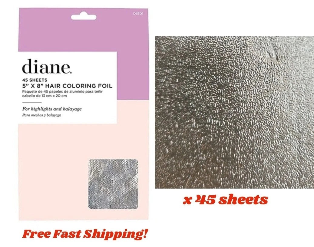 Diane 5” x 8” Hair Coloring Foil 45 Sheets D8301 – Papel de Aluminio para Tinte, Mechas y Balayage