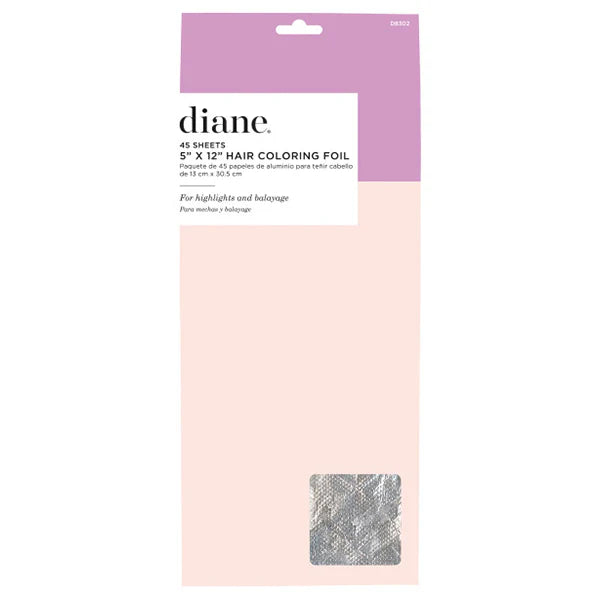 Diane 5” x 12” Hair Coloring Foil D8302 – Papel de Aluminio para Tinte, Mechas y Balayage 45 Hojas