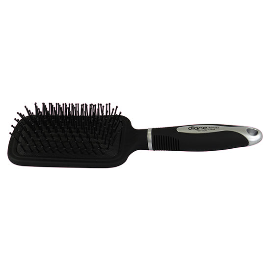 Diane Black and Silver Square Paddle Brush D9085 para Desenredar Todo Tipo de Cabello