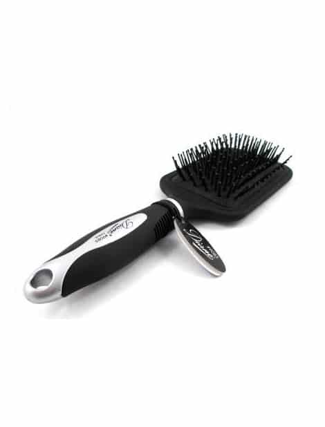 Diane Black and Silver Square Paddle Brush D9085 para Desenredar Todo Tipo de Cabello