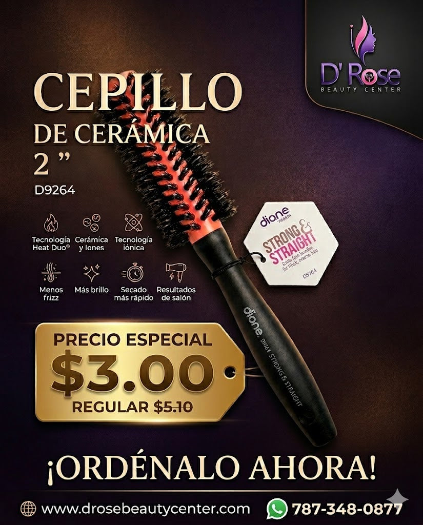 Diane Thermal Porcupine Round Brush 2” D9264 Strong & Straight para Cabello Grueso y Blowouts Profesionales