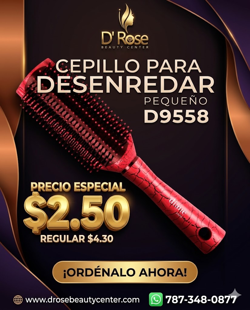 Diane Pink Crackle Styling Brush D9558 para Desenredar, Peinar y Estilizar Todo Tipo de Cabello