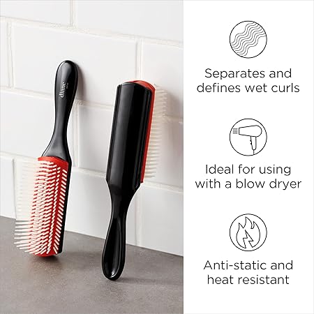 Diane Pro Nylon Pin Styling Brush D9749 – Cepillo Profesional con Dientes de Nylon para Cabello Grueso o Rizado