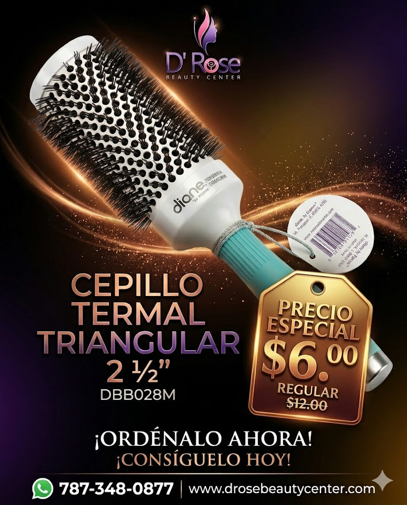 Diane Triangle Barrel Brush 2 ½” DBB028M Thermal Ceramic para Blower, Volumen y Alisado