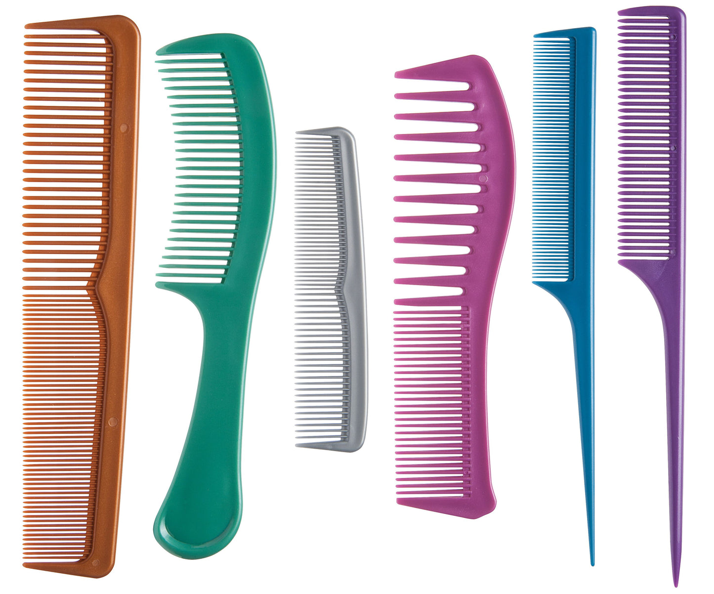 Diane Assorted Comb Set 6-Pack DBC047 – Set de 6 Peines Surtidos para Desenredar, Peinar y Estilizar