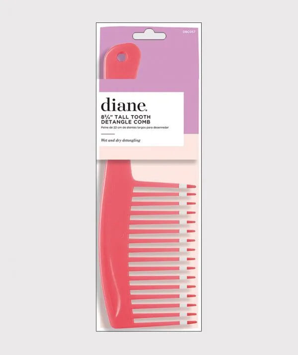 Diane Tall Tooth Detangle Comb 8¾” DBC057 Peine Desenredante Profesional