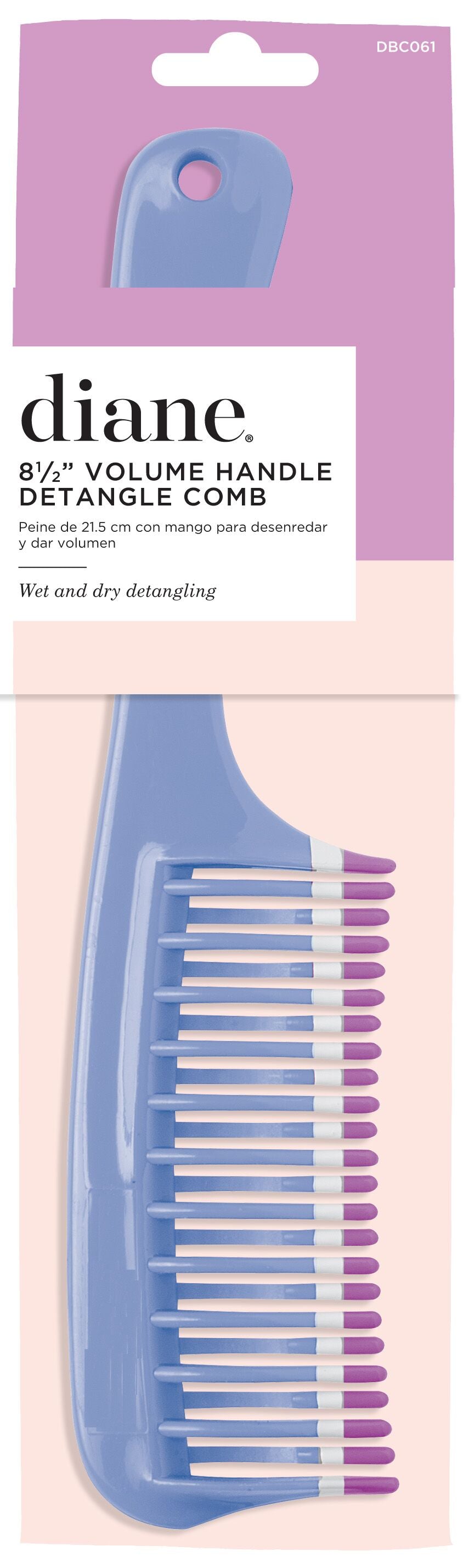 Diane MEBCO Handle Detangler Comb 8.5” DBC061