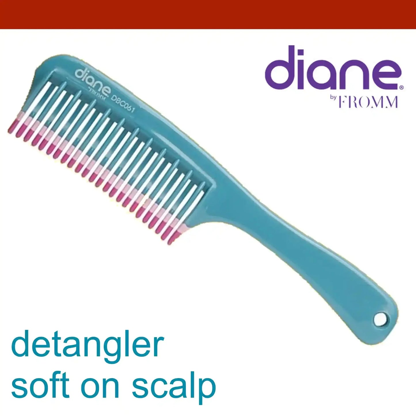 Diane MEBCO Handle Detangler Comb 8.5” DBC061