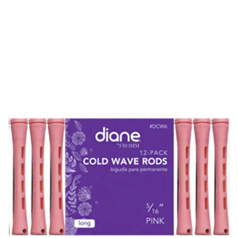 DIANE 12-Pack Cold Wave Rods 5/16” Pink DCW6 – Bigudíes para Permanente