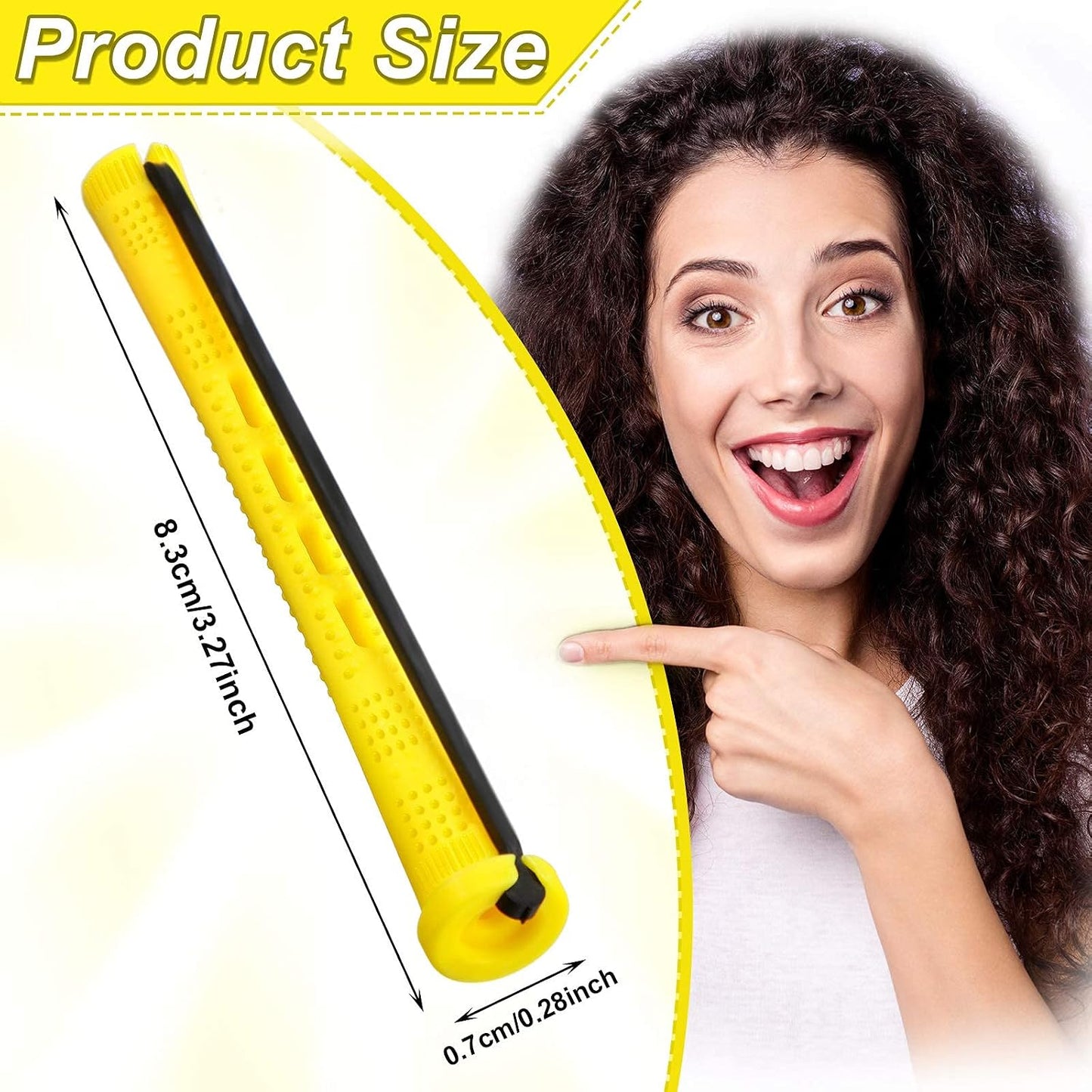 Diane DCW8 Cold Wave Rods 12 Pack 3/16” – Bigudíes Amarillos para Permanente