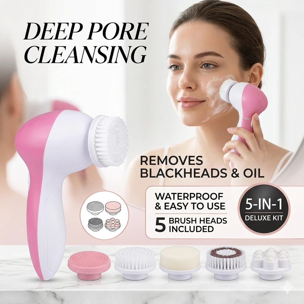 Diane 5-in-1 Beauty Cleansing Brush DEE008 – Cepillo Facial de Limpieza con 5 Cabezales