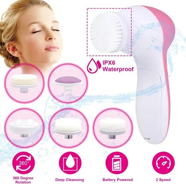 Diane 5-in-1 Beauty Cleansing Brush DEE008 – Cepillo Facial de Limpieza con 5 Cabezales