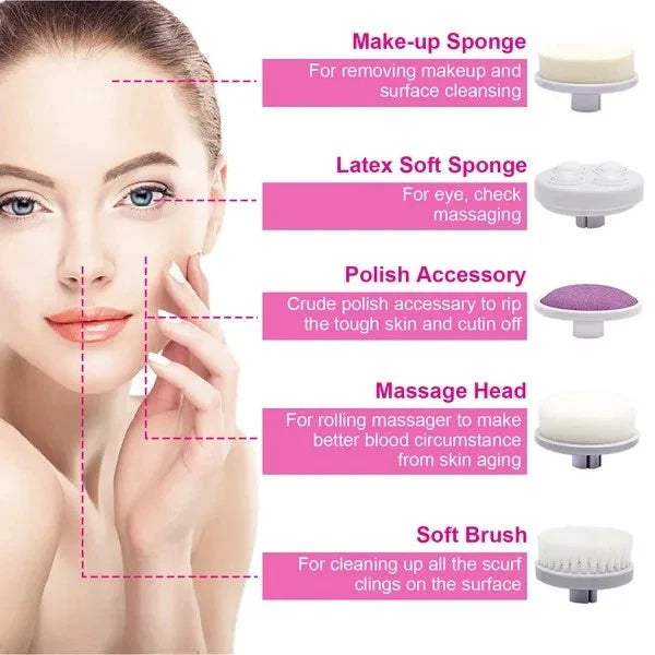 Diane 5-in-1 Beauty Cleansing Brush DEE008 – Cepillo Facial de Limpieza con 5 Cabezales
