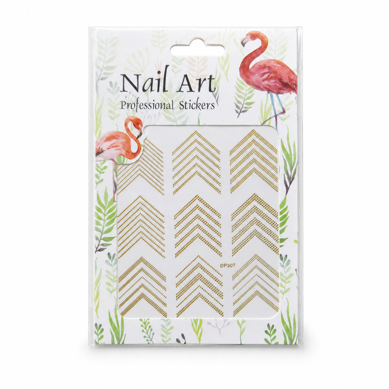 Nail Art Professional Stickers Chevron Dorados DP307