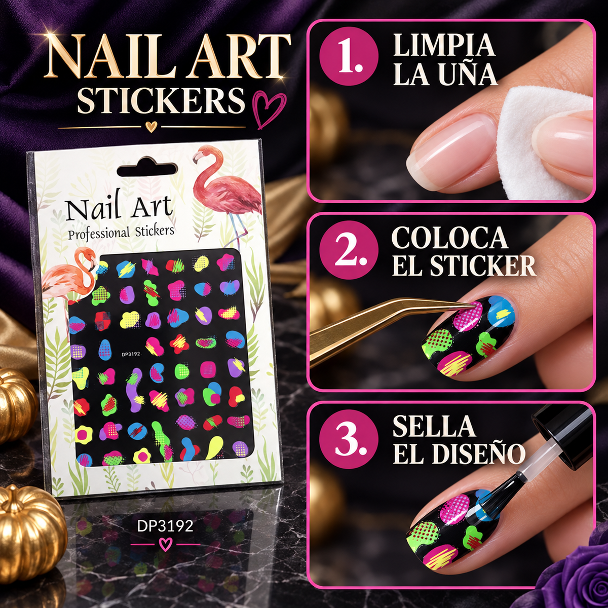 Nail Art Professional Stickers Coloridos DP3192