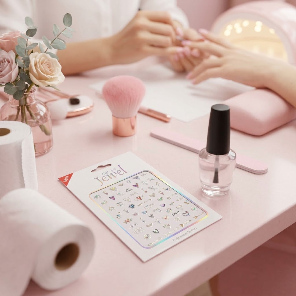 Nail Art Jewel Professional Stickers DP417 – Diseños Románticos Holográficos