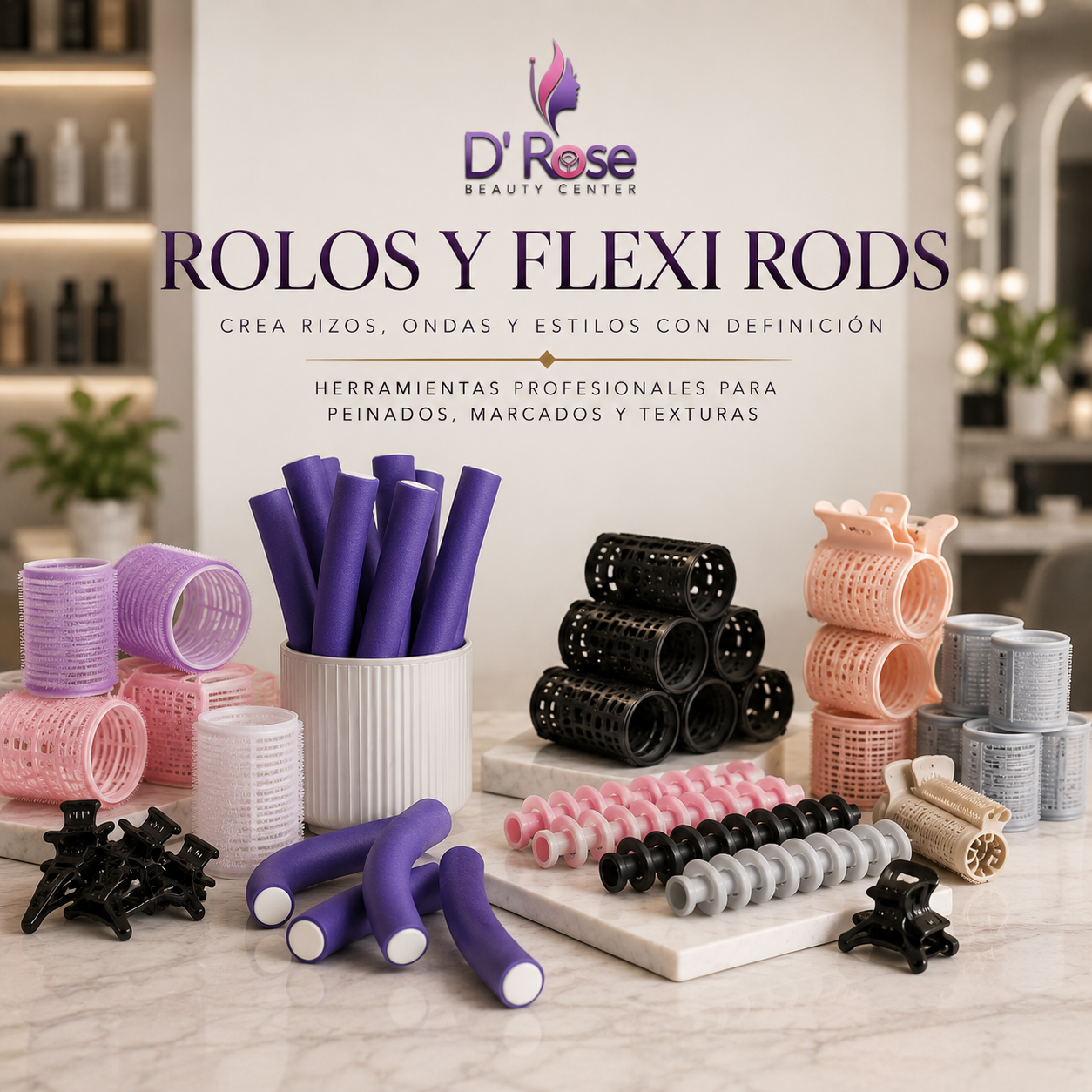DIANE 6-Pack 10” Long Twist-Flex Rods 11/16” Wide DT20 – Rolos Flexibles para Rizos, Ondas y Peinados