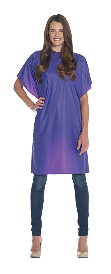 Diane Shampoo Cape 36” x 54” DTA01434 – Capa Morada Impermeable con Velcro