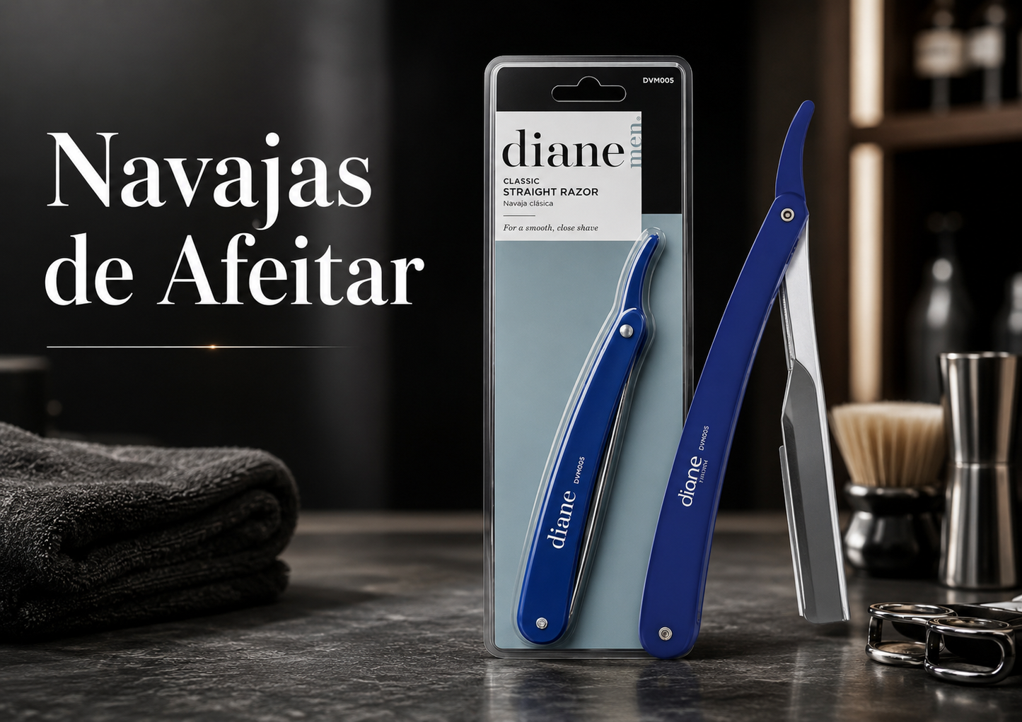 Diane Men Classic Straight Razor D209 Navaja Clásica de Afeitar Blanca