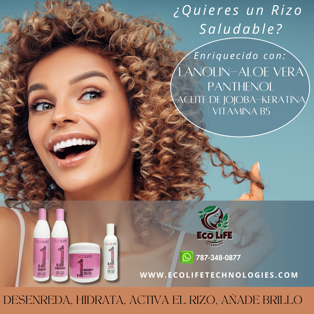 ✨ Ecolife Technologies – Leave In de Rizos 6 en 1 (2 oz)